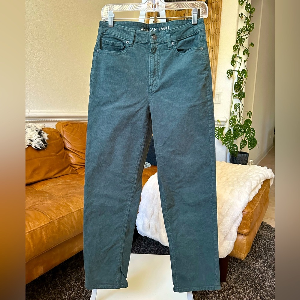 American Eagle Outfitters Straight Leg Jeans in Teal Green